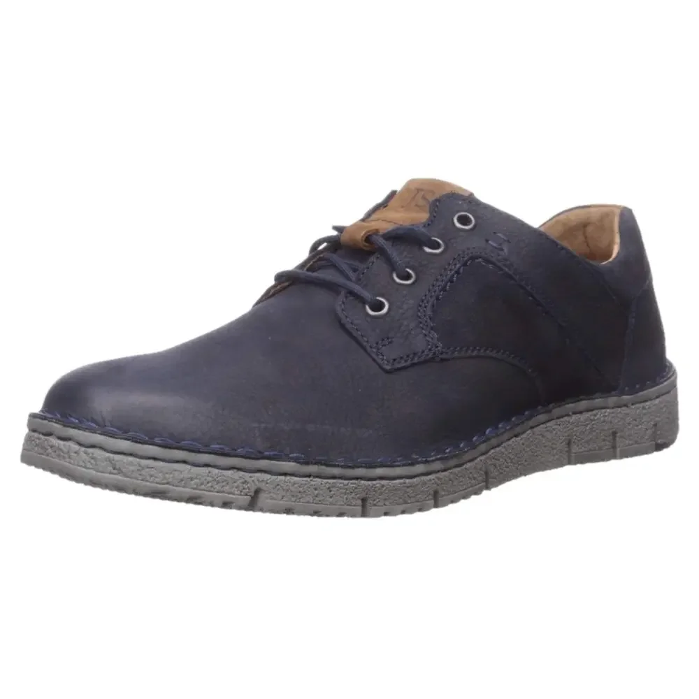 Josef Seibel men’s Ruben navy blue leather oxfords loafers size EU 41 or 9 shoes